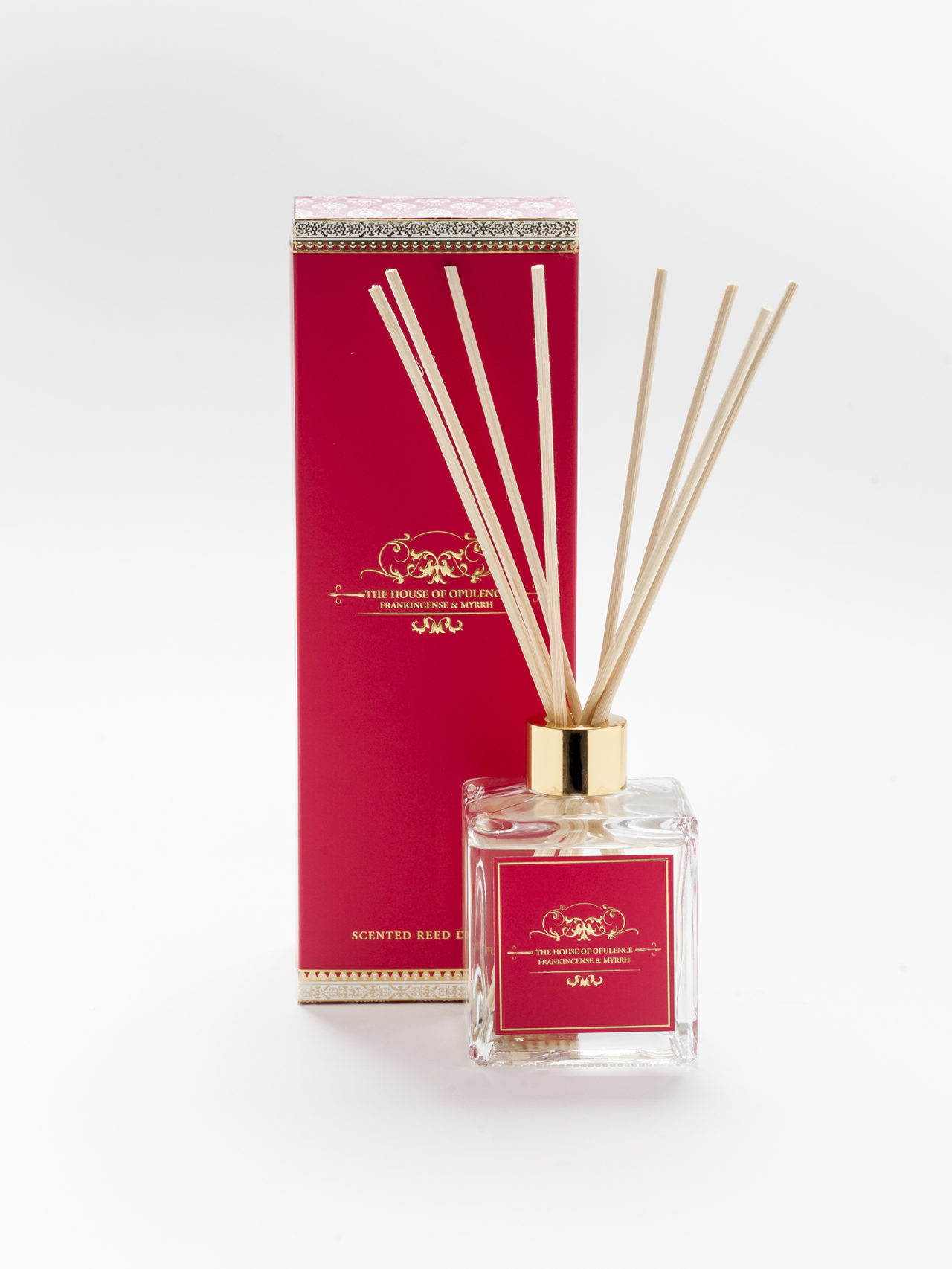 Frankincense & Myrrh reed diffuser Gold edition The House of Opulence